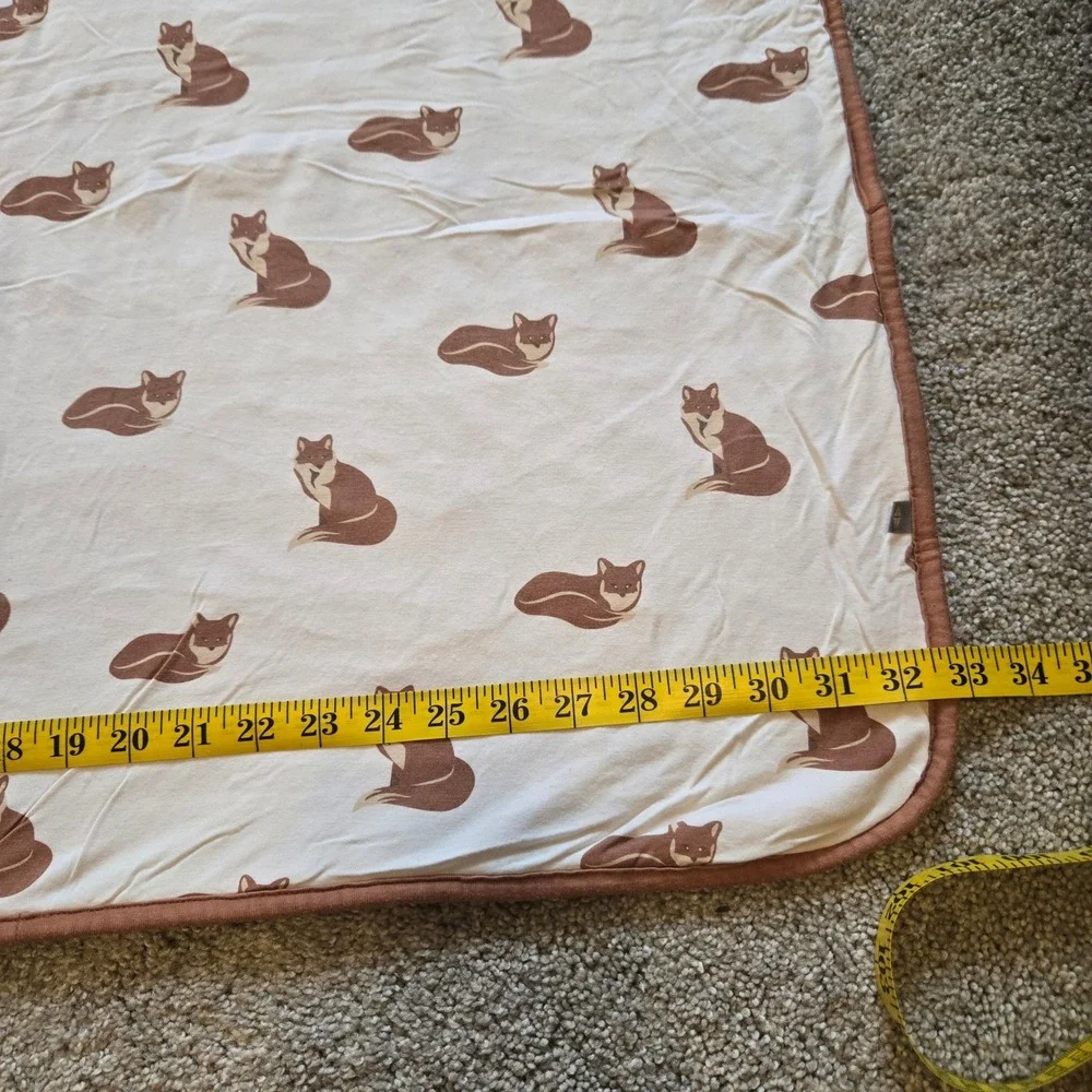 Kyte Fox Bamboo Viscose Reversible Quilted Baby Blanket Rust Brown